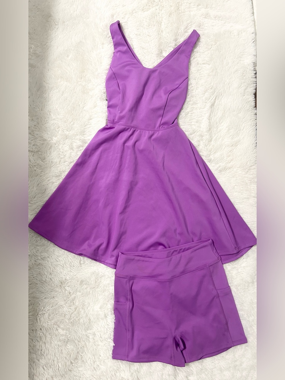 Halara 2 Piece Double Back Strap Dress With Shorts - Picture 3 of 12
